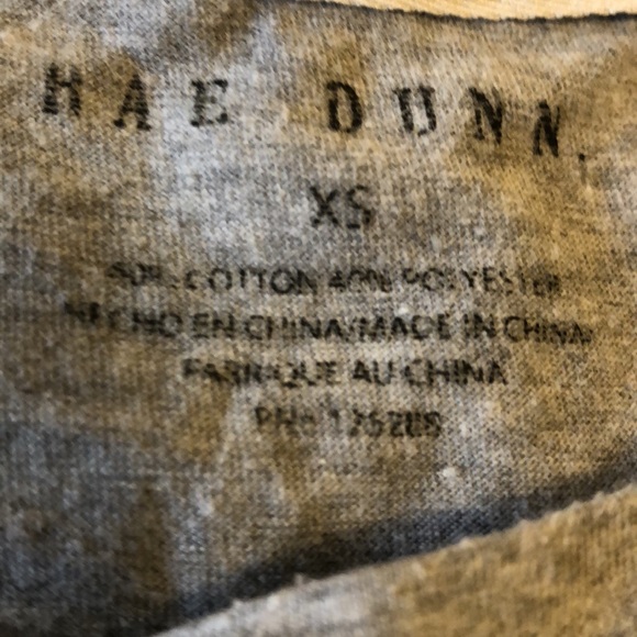 RAE DUNN ‘HAPPY’ T-SHIRT GREY MIX/WHITE LADIES XS SOFT COTTON/POLY BLEND - #335 - Picture 5 of 7